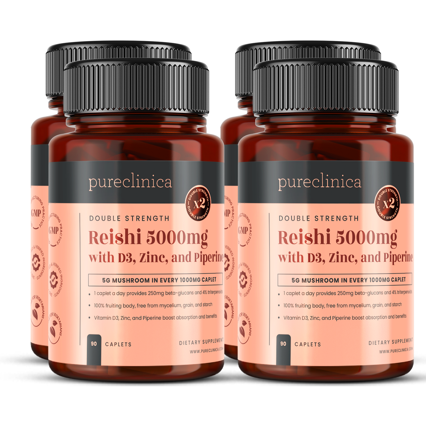Reishi 5000mg with D3, Zinc, and Piperine