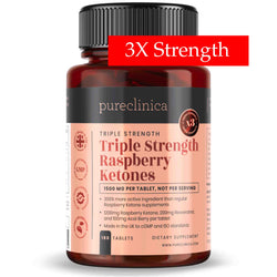 Triple Strength Raspberry Ketones (1500mg x 180 tablets) - with Acai and Resveratrol
