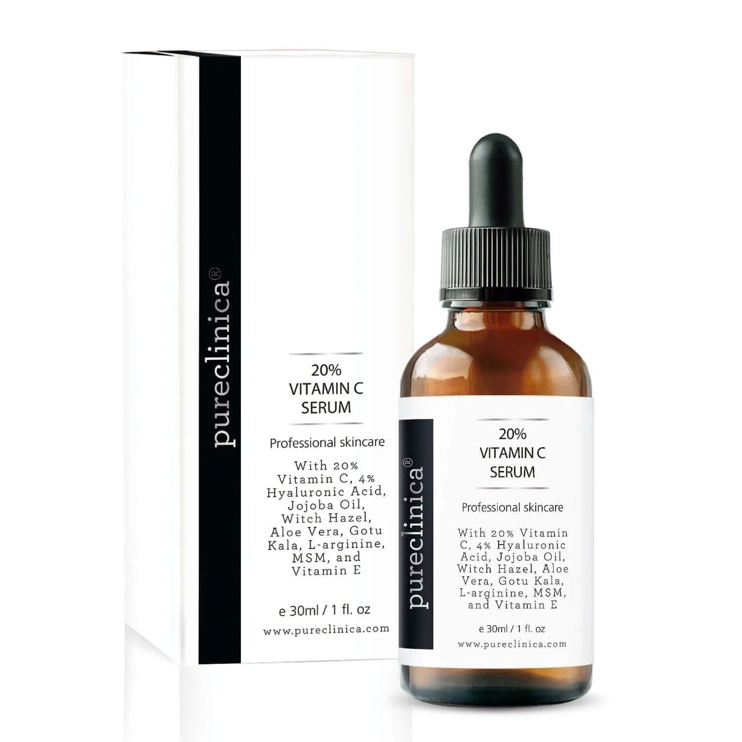 30ml Bottle of 20% Vitamin C Serum with Hyaluronic Acid