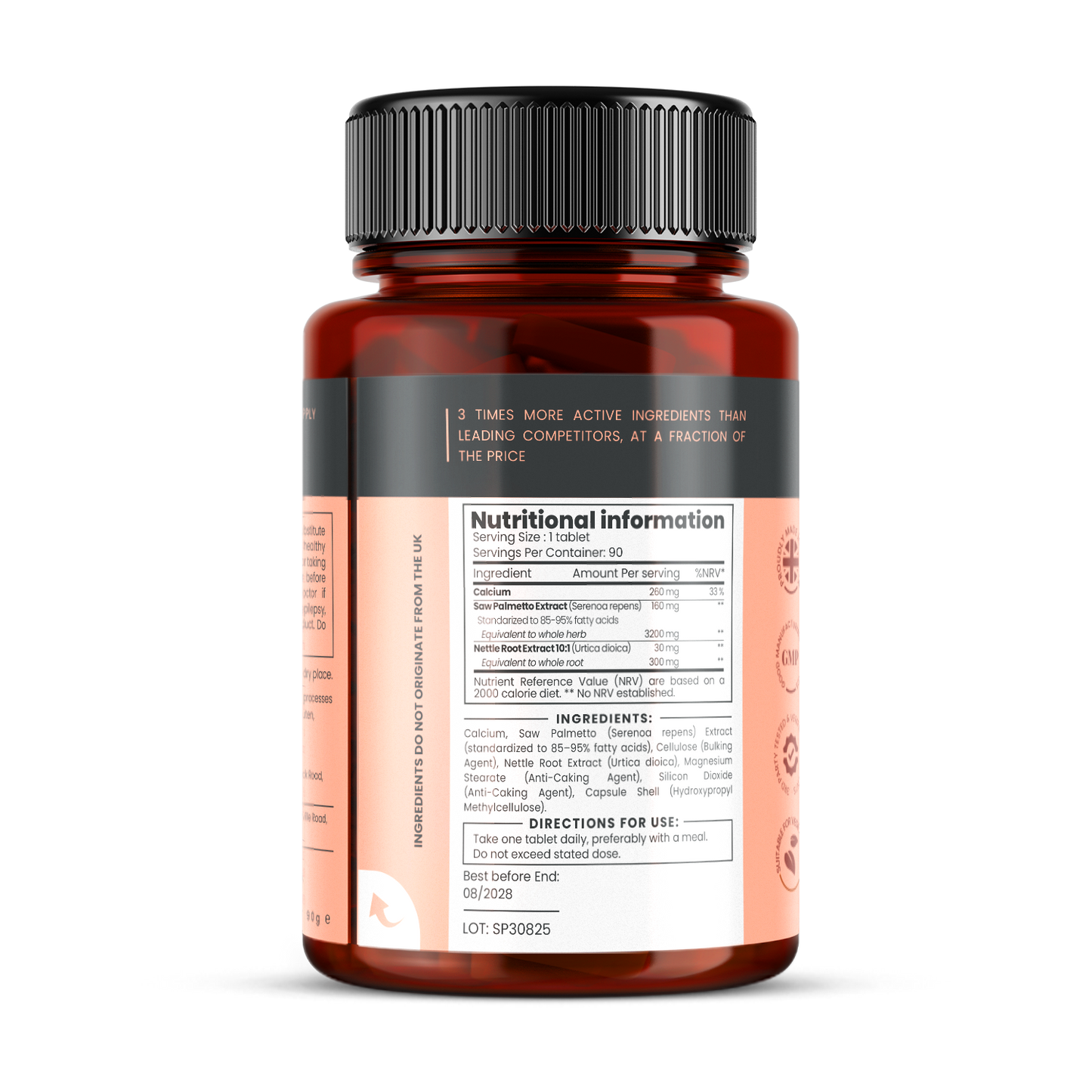 Saw Palmetto 3200mg + Nettle Extract x 90 tablets