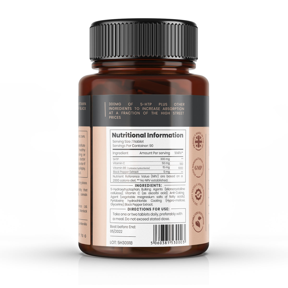 5-HTP High Absorption 300mg x 90 tablets