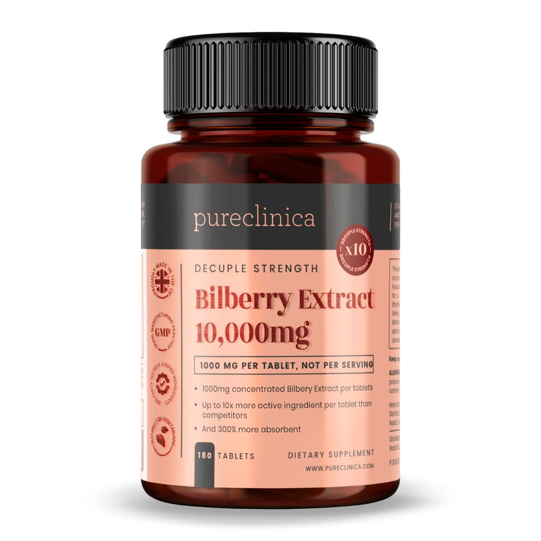 Bilberry Extract 10,000mg x 180 tablets (10x Strength)