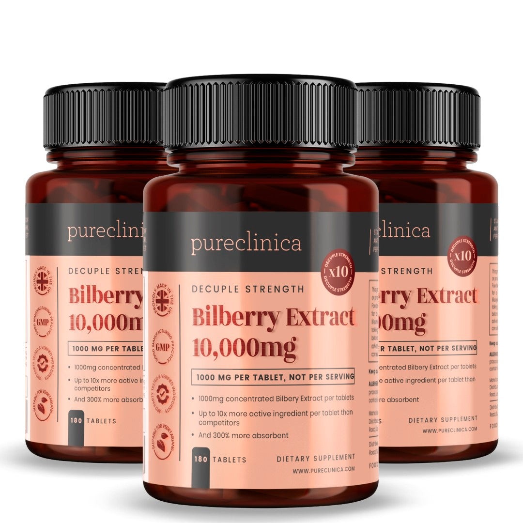 Bilberry Extract 10,000mg x 180 tablets (10x Strength)