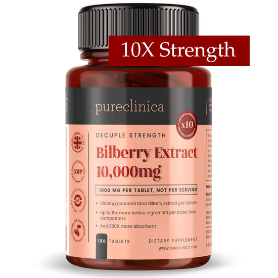 Bilberry Extract 10,000mg x 180 tablets (10x Strength)