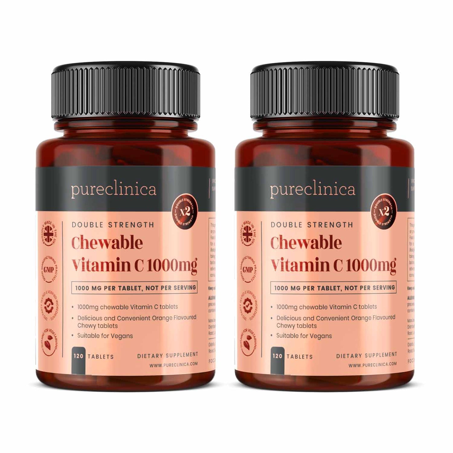 Double Strength Chewable Vitamin C 1000 mg  x 120 tablets