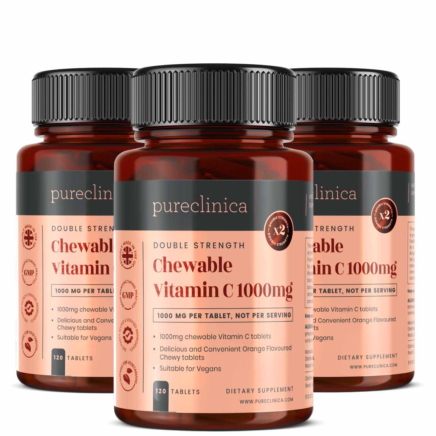 Double Strength Chewable Vitamin C 1000 mg  x 120 tablets