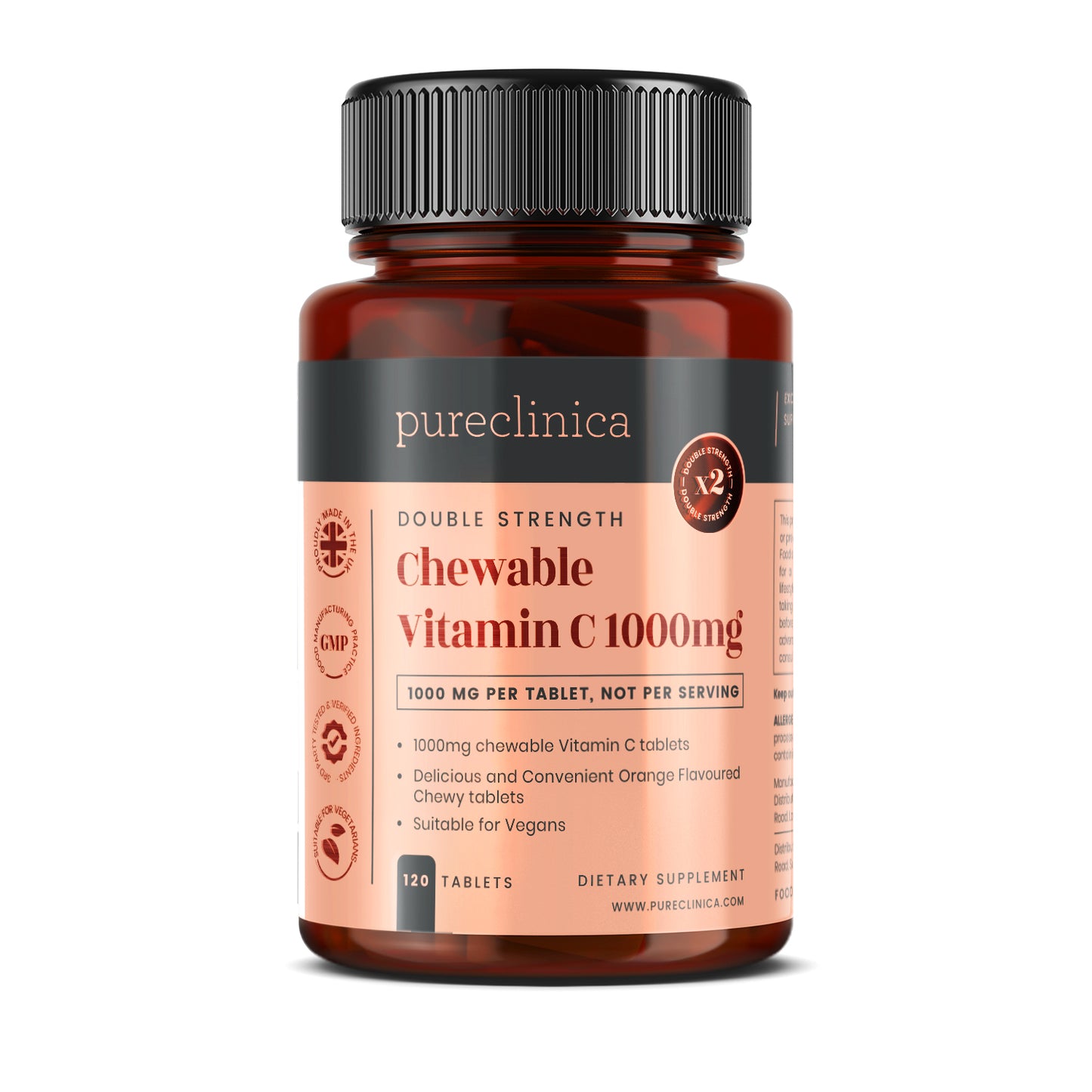Double Strength Chewable Vitamin C 1000 mg  x 120 tablets
