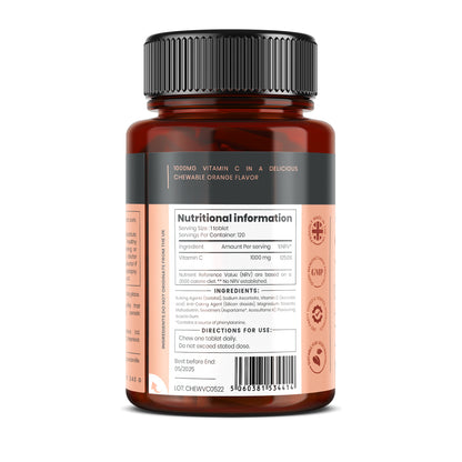 Double Strength Chewable Vitamin C 1000 mg  x 120 tablets