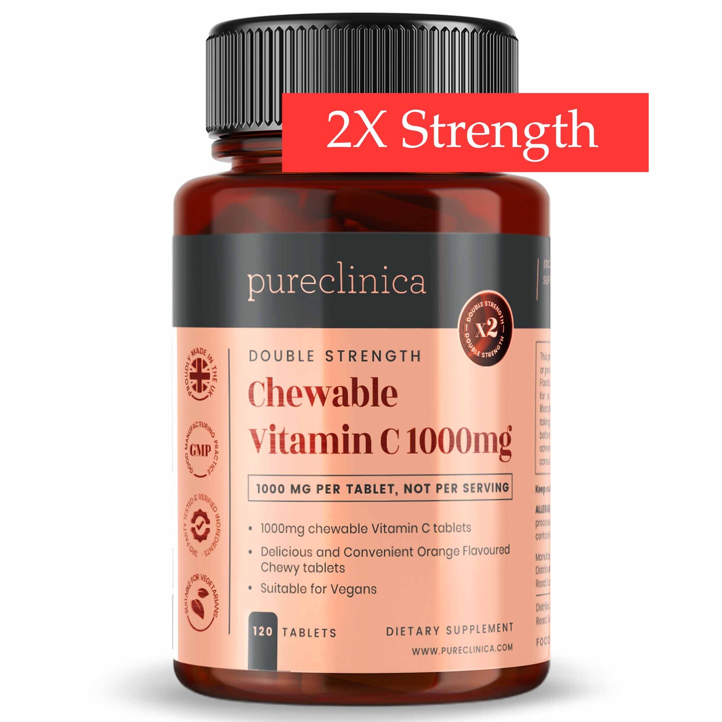 Double Strength Chewable Vitamin C 1000 mg  x 120 tablets