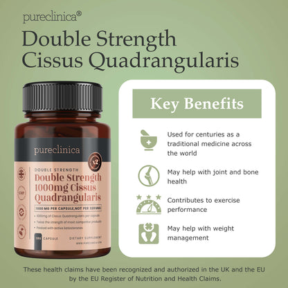 Double Strength Cissus Quadrangularis 1000mg x 180 capsules