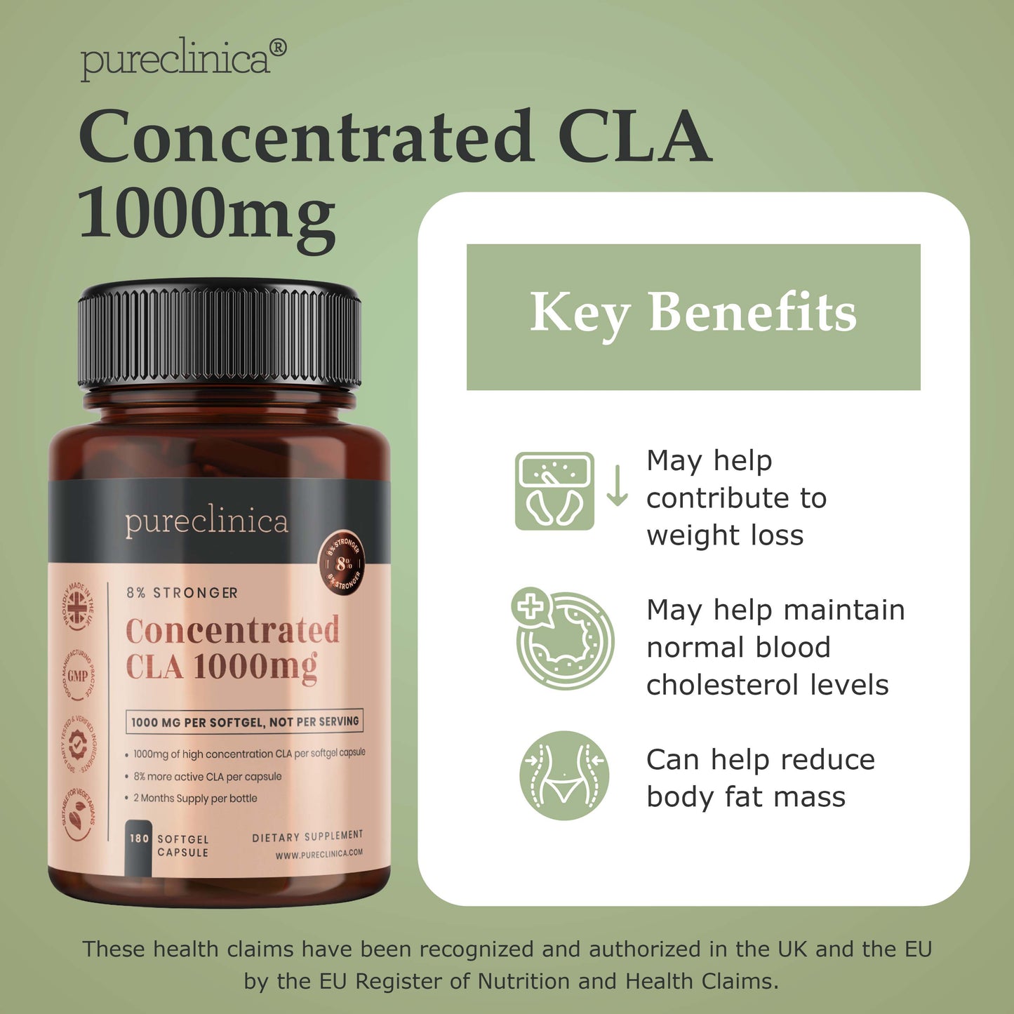 CLA (1000mg x 180 softgel capsules) - Concentrated CLA