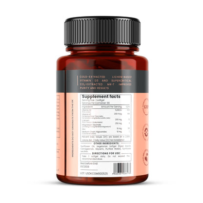 Vitamin D3 + K2 with Magnesium, Zinc, and Calcium