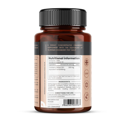 Double Strength Cranberry Extract 10,000mg x 180 Tablets