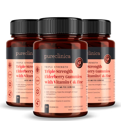 Triple Strength Elderberry with Vitamin C & Zinc x 90 Gummies