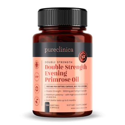 Evening Primrose Oil - 1000mg x 180 Softgel Capsules - Supreme Strength