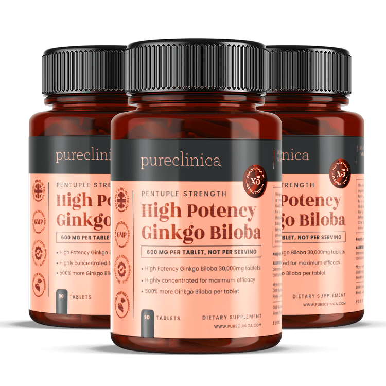 High Potency Ginkgo Biloba - 30,000mg x 90 tablets