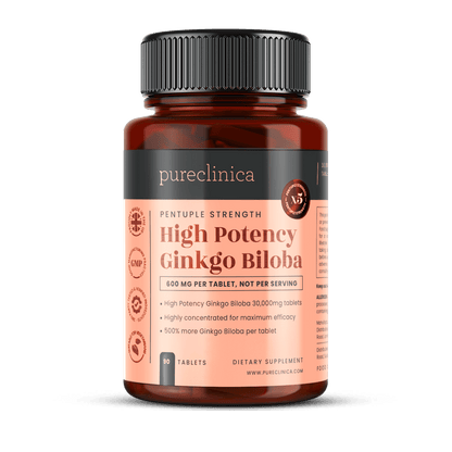 High Potency Ginkgo Biloba - 30,000mg x 90 tablets