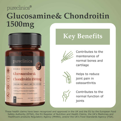 Glucosamine and Chondroitin 1500mg x 180 tablets