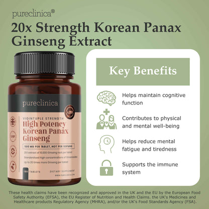 Ginseng (Korean Panax) - 10,000mg x 180 tablets