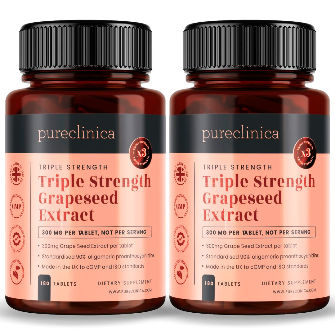 Triple Strength Grape Seed Extract - 300mg x 180 tablets - 90% Oligomeric Proanthocyanidins