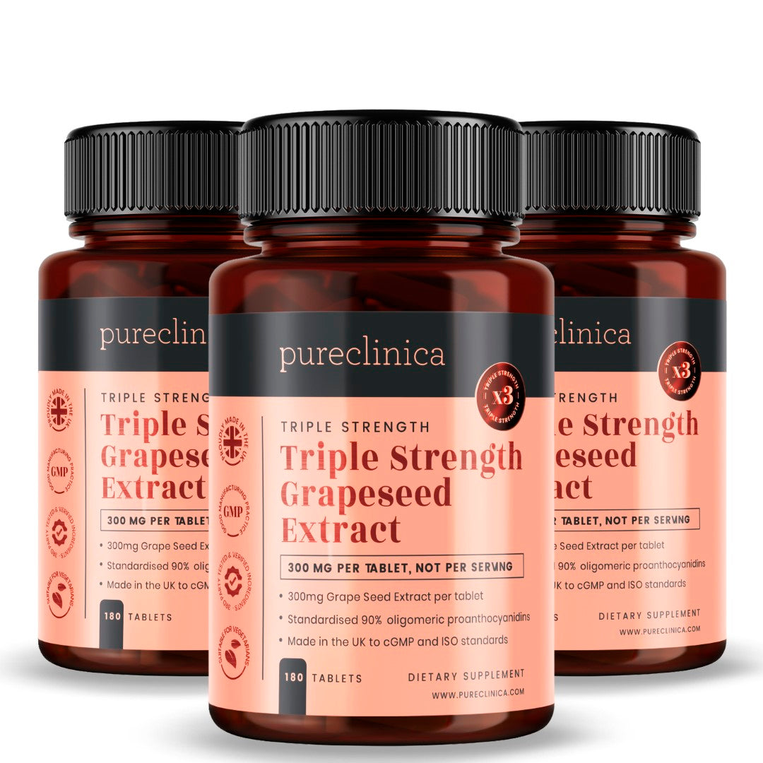 Triple Strength Grape Seed Extract - 300mg x 180 tablets - 90% Oligomeric Proanthocyanidins