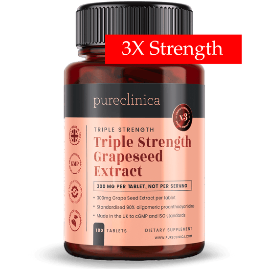 Triple Strength Grape Seed Extract - 300mg x 180 tablets - 90% Oligomeric Proanthocyanidins