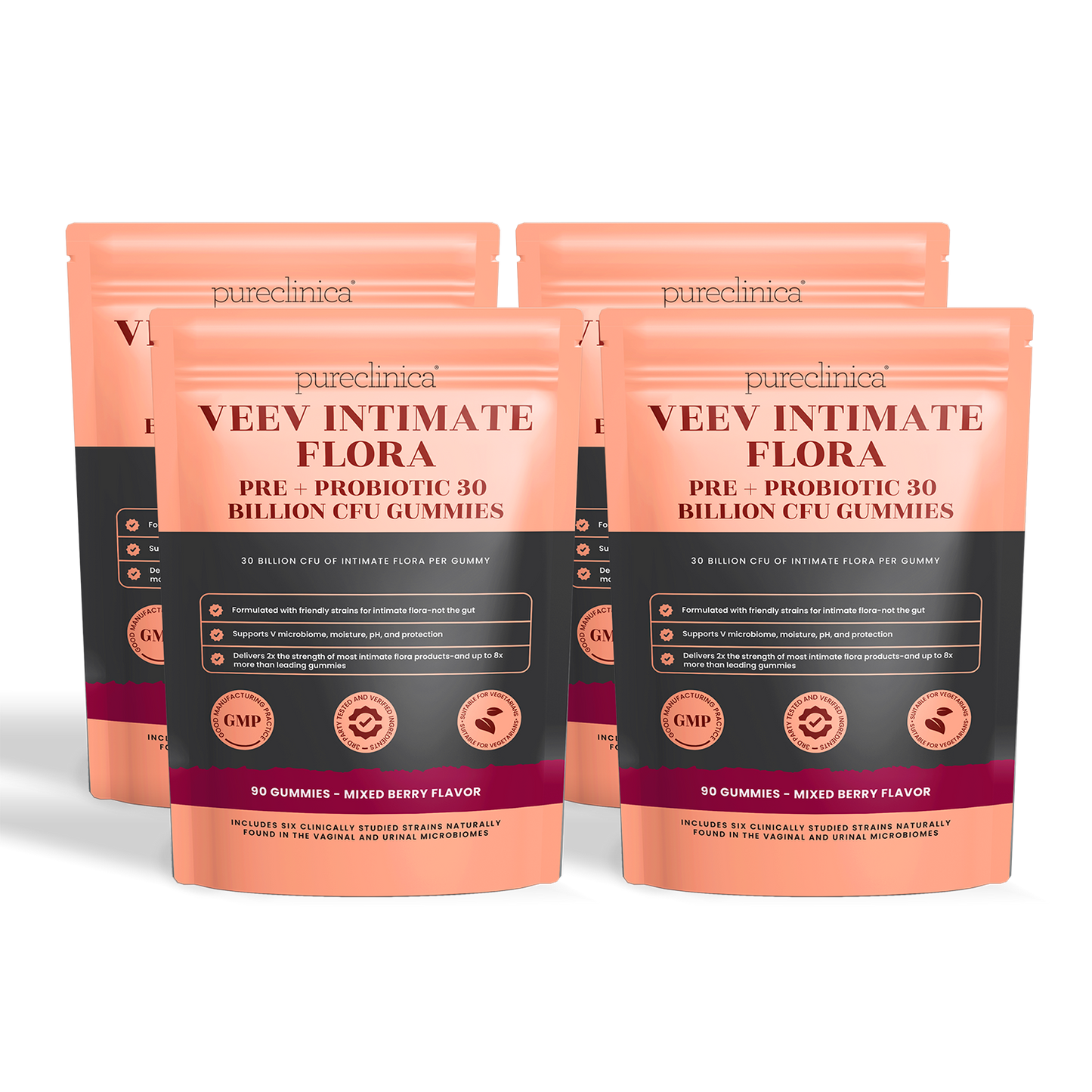 Veev Intimate Flora  Pre + Probiotic 30 Billion CFU x 90 Gummies