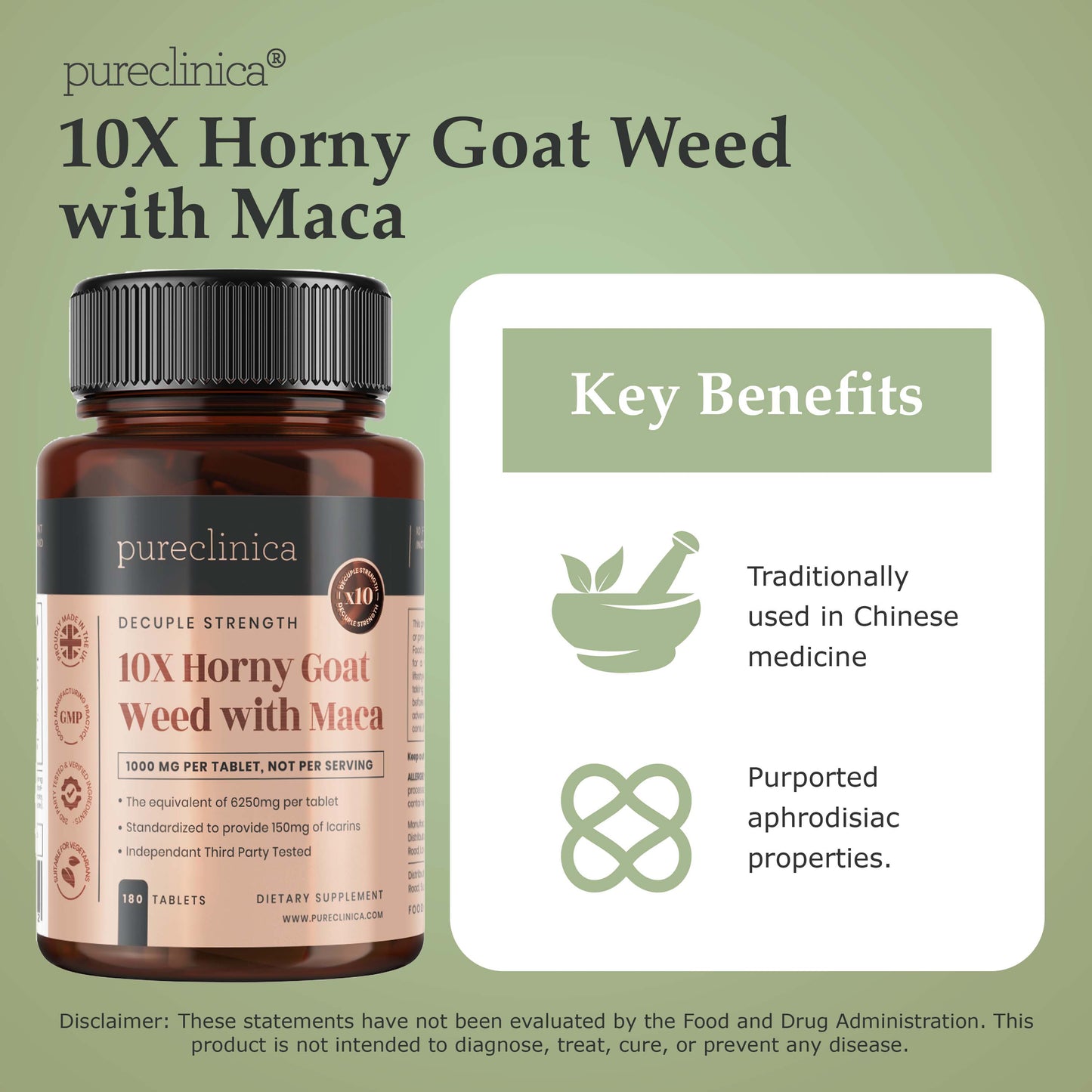 10X Horny Goat Weed with Maca x 180 tablets