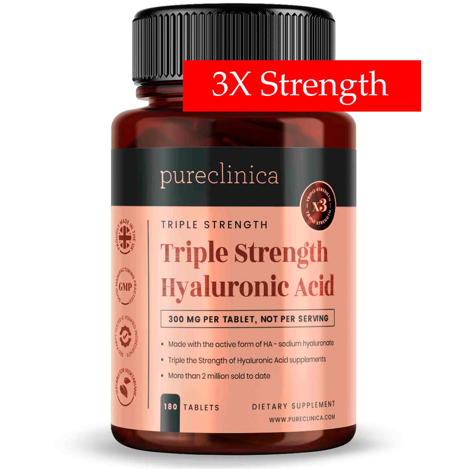 Triple Strength Hyaluronic Acid - 300mg x 180 tablets