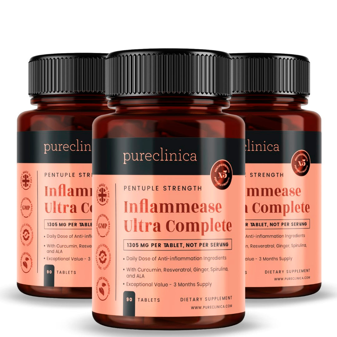 Inflammease Ultra Complete 1305mg x 90 tablets (with Curcumin, Resveratrol, Ginger, ALA, Spirulina)