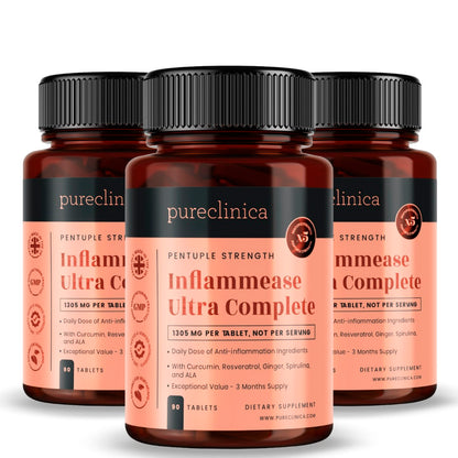 Inflammease Ultra Complete 1305mg x 90 tablets (with Curcumin, Resveratrol, Ginger, ALA, Spirulina)