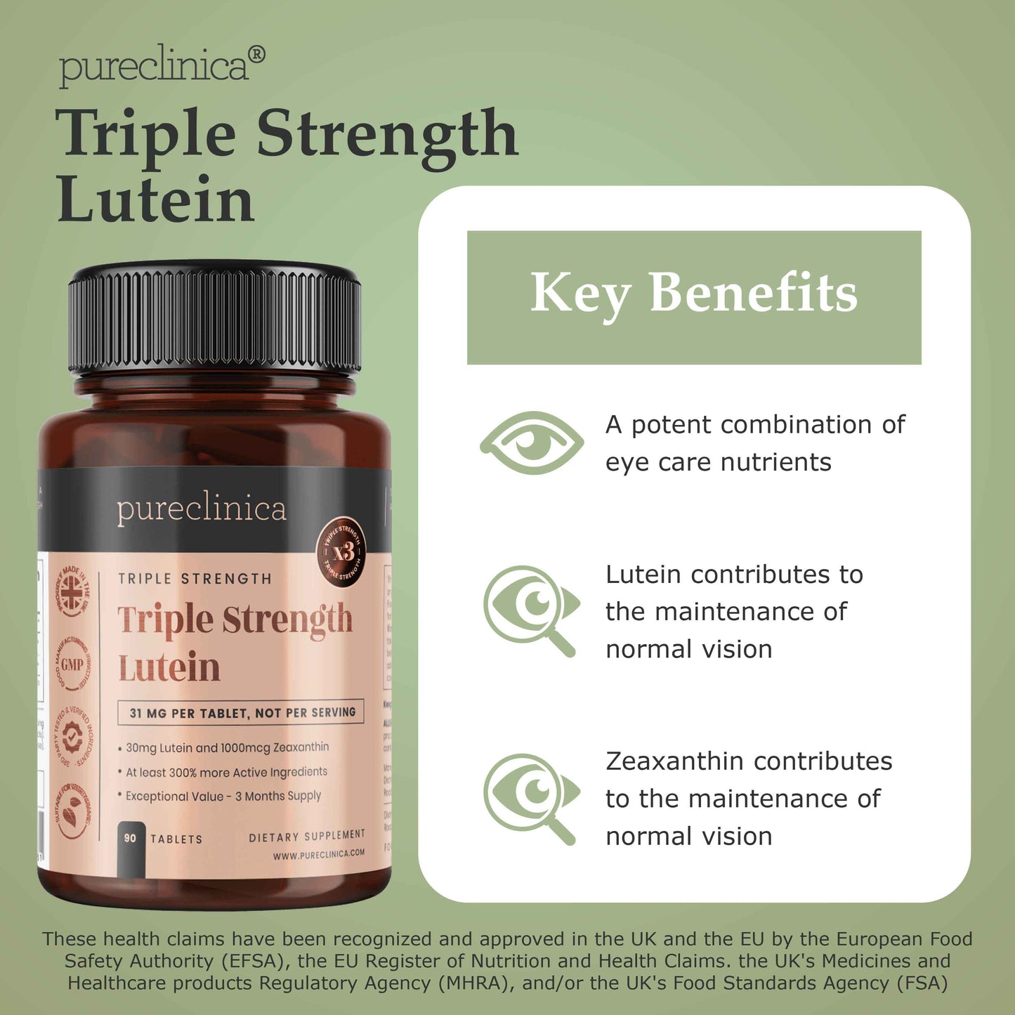 Triple Strength Lutein (30mg x 90 tablets)