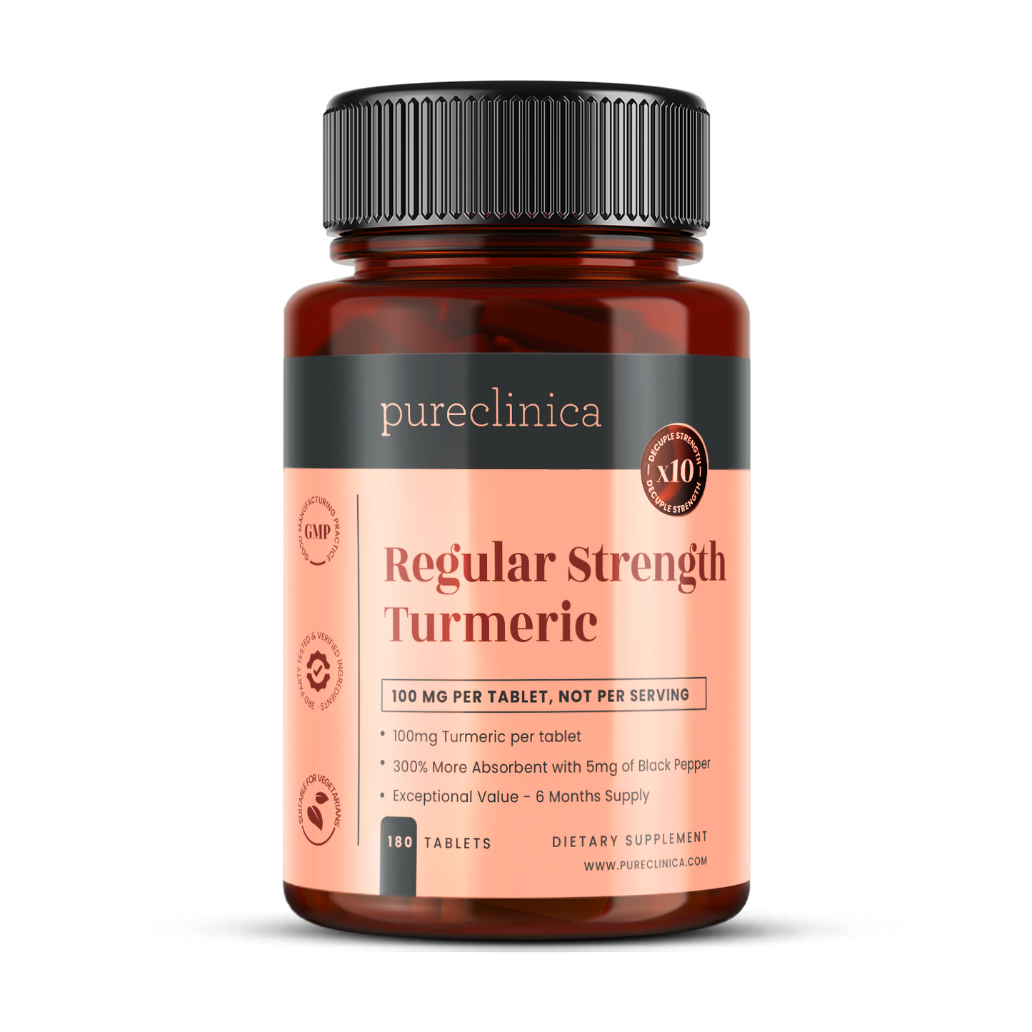 Regular Strength Turmeric 100mg x 180 tablets