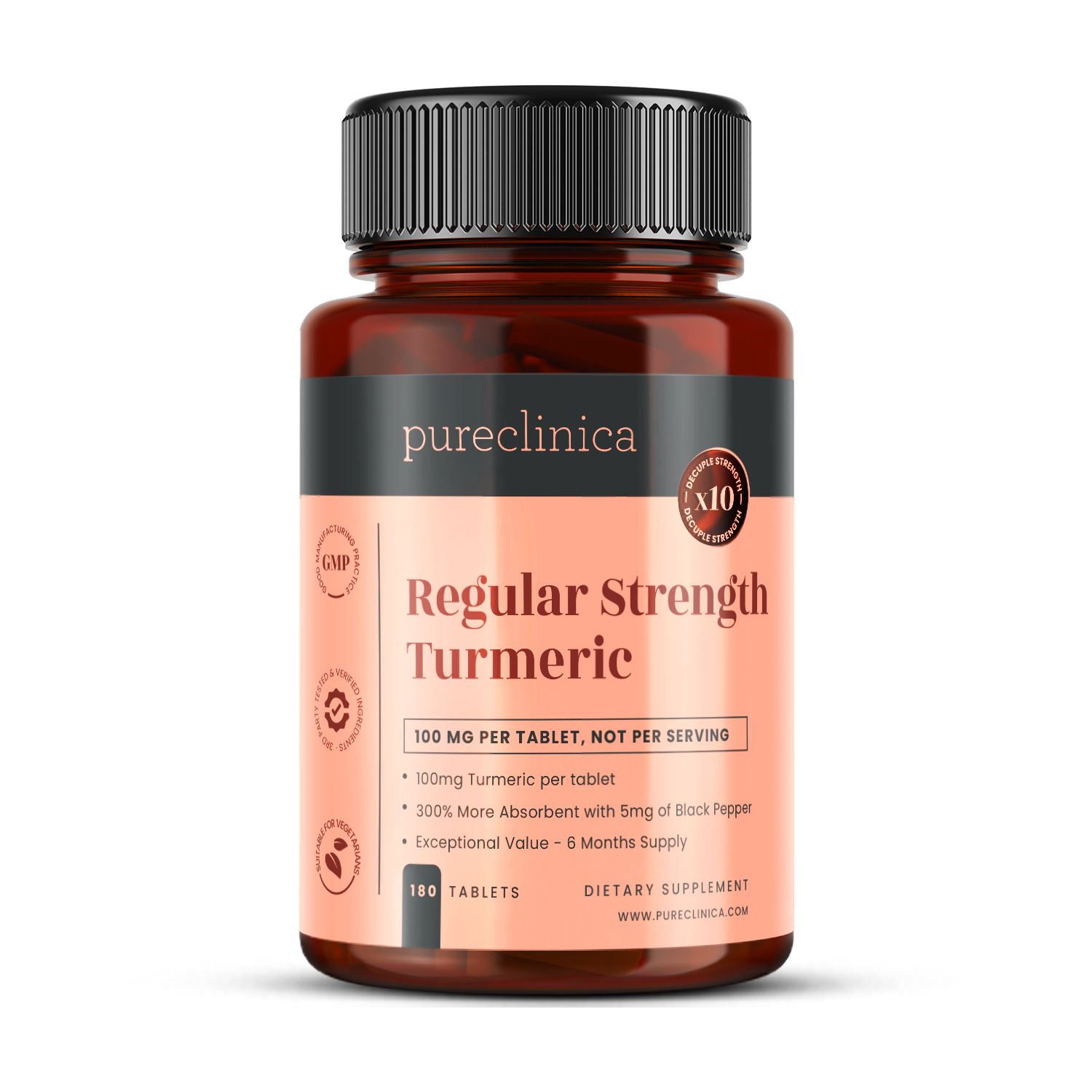 Regular Strength Turmeric 100mg x 180 tablets