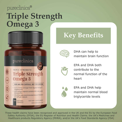 Triple Strength Omega 3 1000mg x 180 softgel capsules