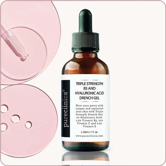 Triple Strength B5 Drench Gel, with Hyaluronic Acid, Vitamin C and Vitamin E – 30ml / 1 fl oz