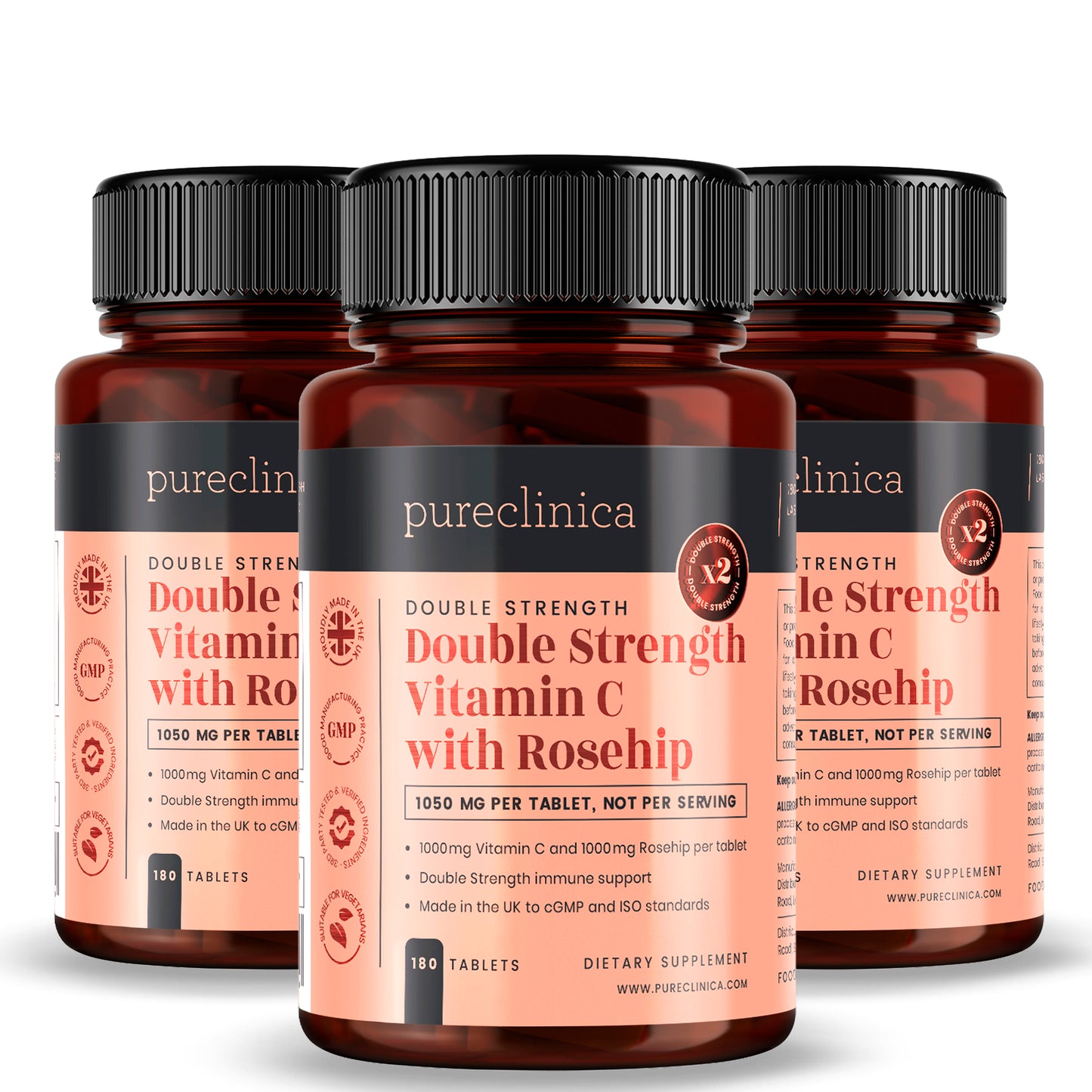 Vitamin C & Rosehip Extract 2000mg per tablet x 180 Tablets