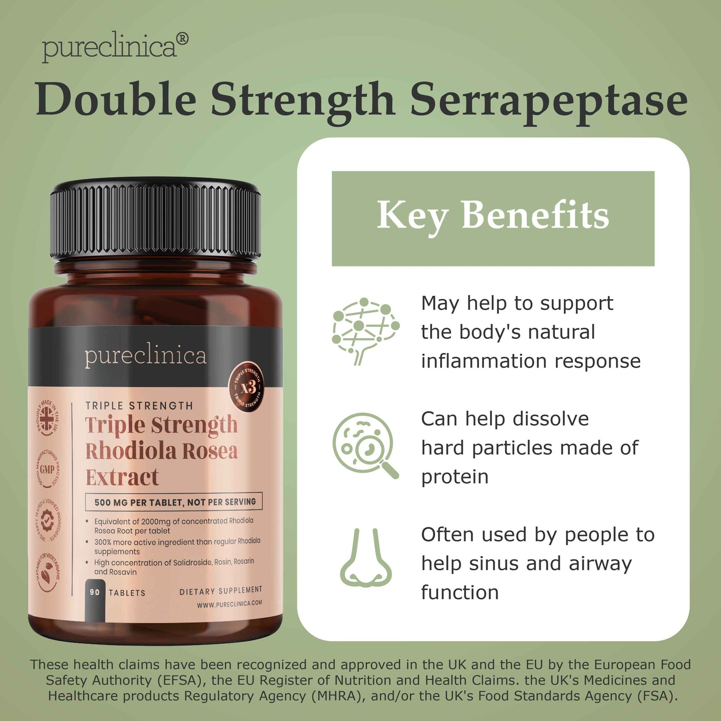 Double Strength Serrapeptase 120,000 SPUs x 90 tablets