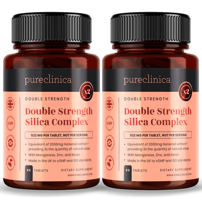 Double Strength Silica Complex 2000mg x 90 tablets (with Zinc, Boron, and Manganese)