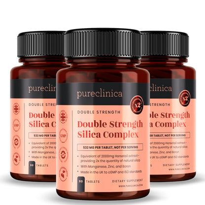 Double Strength Silica Complex 2000mg x 90 tablets (with Zinc, Boron, and Manganese)