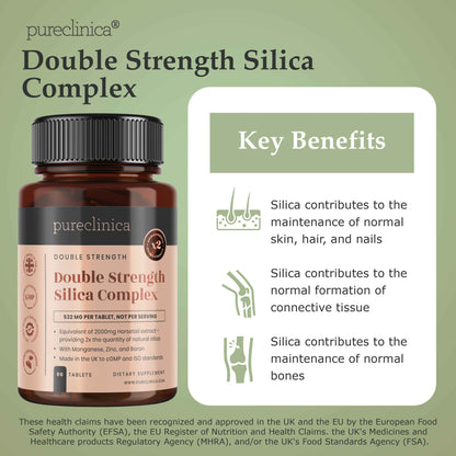 Double Strength Silica Complex 2000mg x 90 tablets (with Zinc, Boron, and Manganese)