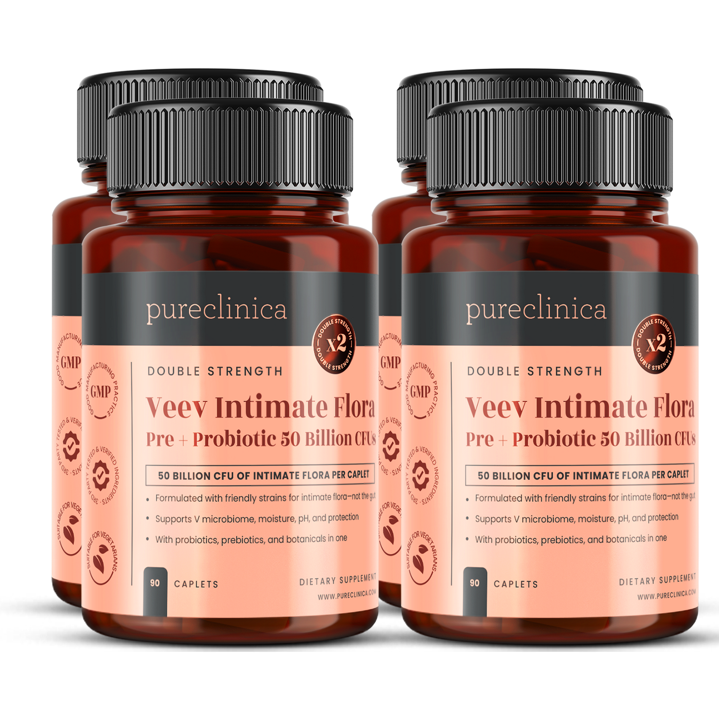 Veev Intimate Flora Pre + Probiotic 50 Billion CFUs x 90 Caplets