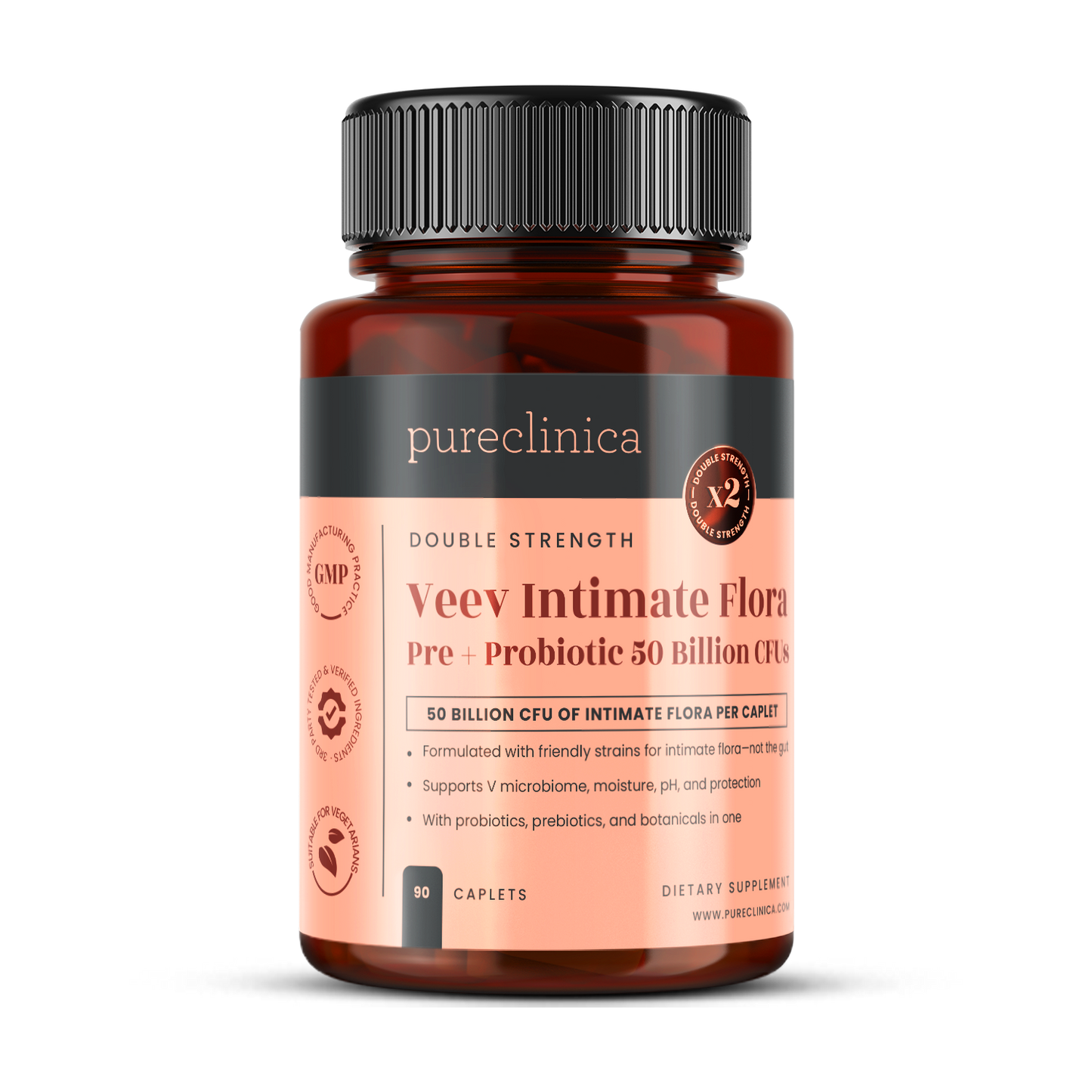Veev Intimate Flora Pre + Probiotic 50 Billion CFUs x 90 Caplets