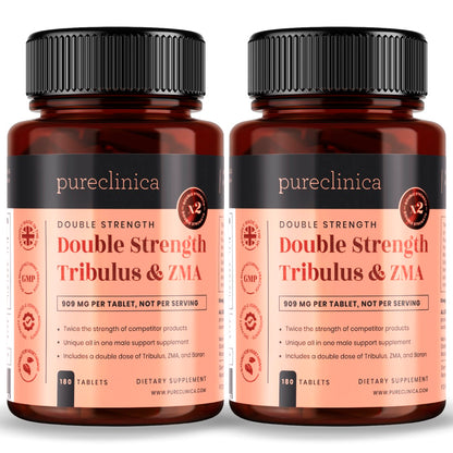 Double Strength Tribulus and Zinc, Magnesium & B6 x 180 tablets (958mg – 40% Saponins with Copper, Boron & Black Pepper)