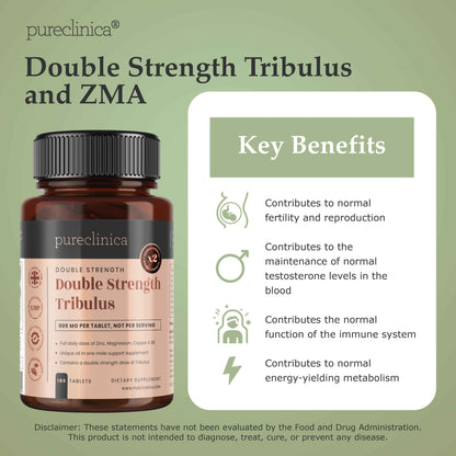 Double Strength Tribulus and Zinc, Magnesium & B6 x 180 tablets (958mg – 40% Saponins with Copper, Boron & Black Pepper)