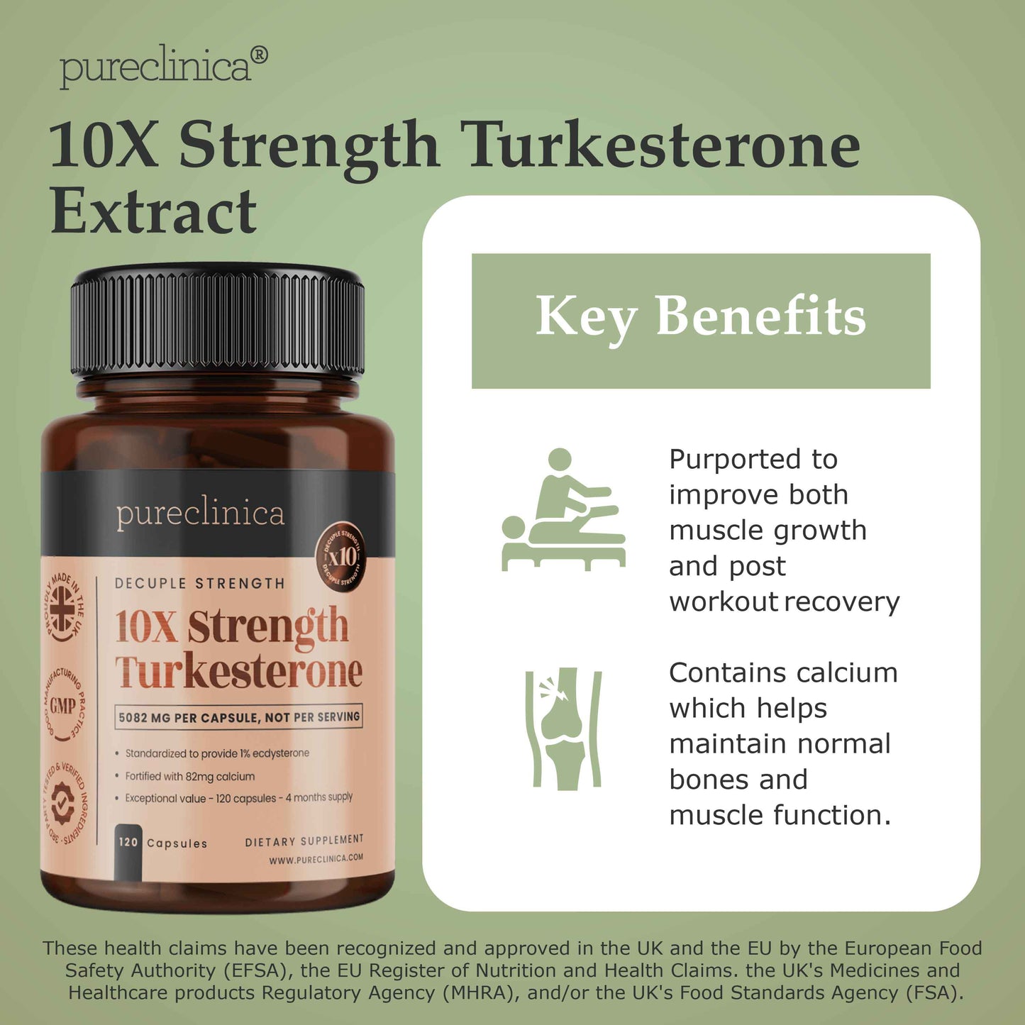 10x Strength Turkesterone Extract 5082mg x 120 Capsules