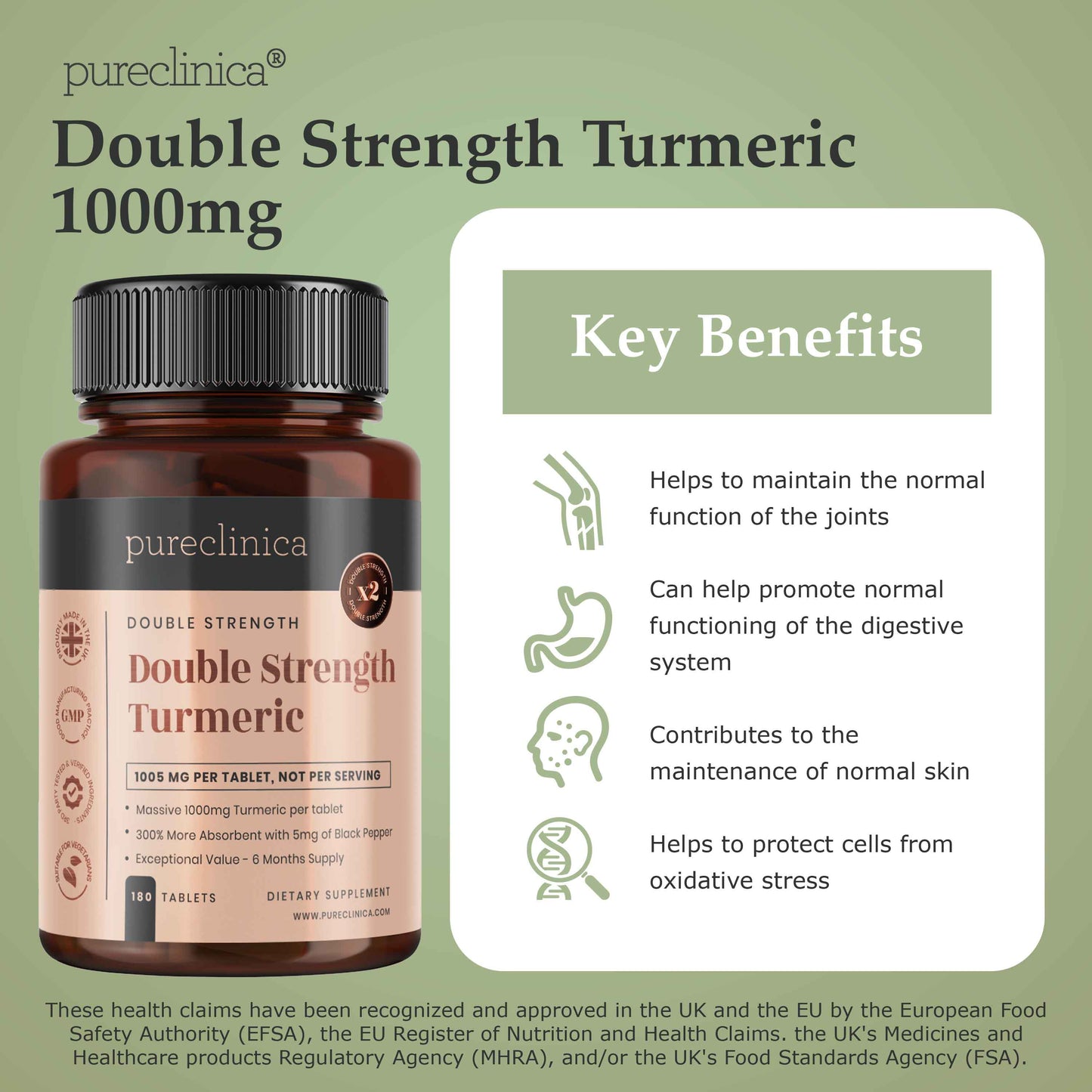 Double Strength Turmeric 1000mg x 180 tablets