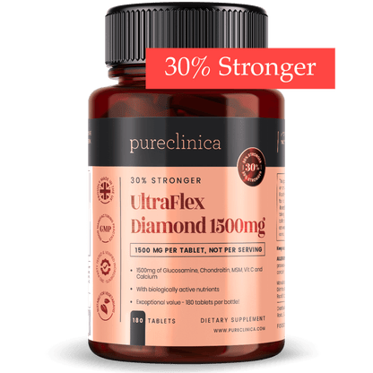 UltraFlex Diamond 1500mg x 180 tablets. Glucosamine, Chondroitin, Collagen, Vitamin C, and Calcium