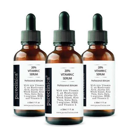 20% Vitamin C Serum (with HA, L-Arginine, Vitamin E, & Ferulic Acid) – 30ml / 1 fl oz