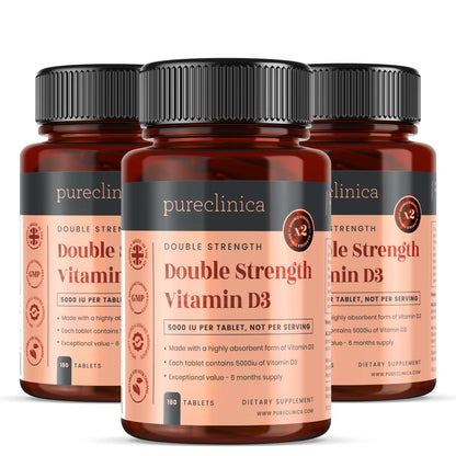 Double Strength Vitamin D3 5000iu Tablets - 180 per bottle - 6 months supply